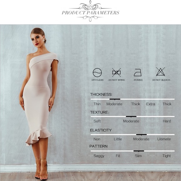 Bandage Asymmetrical Midi Dress Blush/Nude - Picture 7 of 16